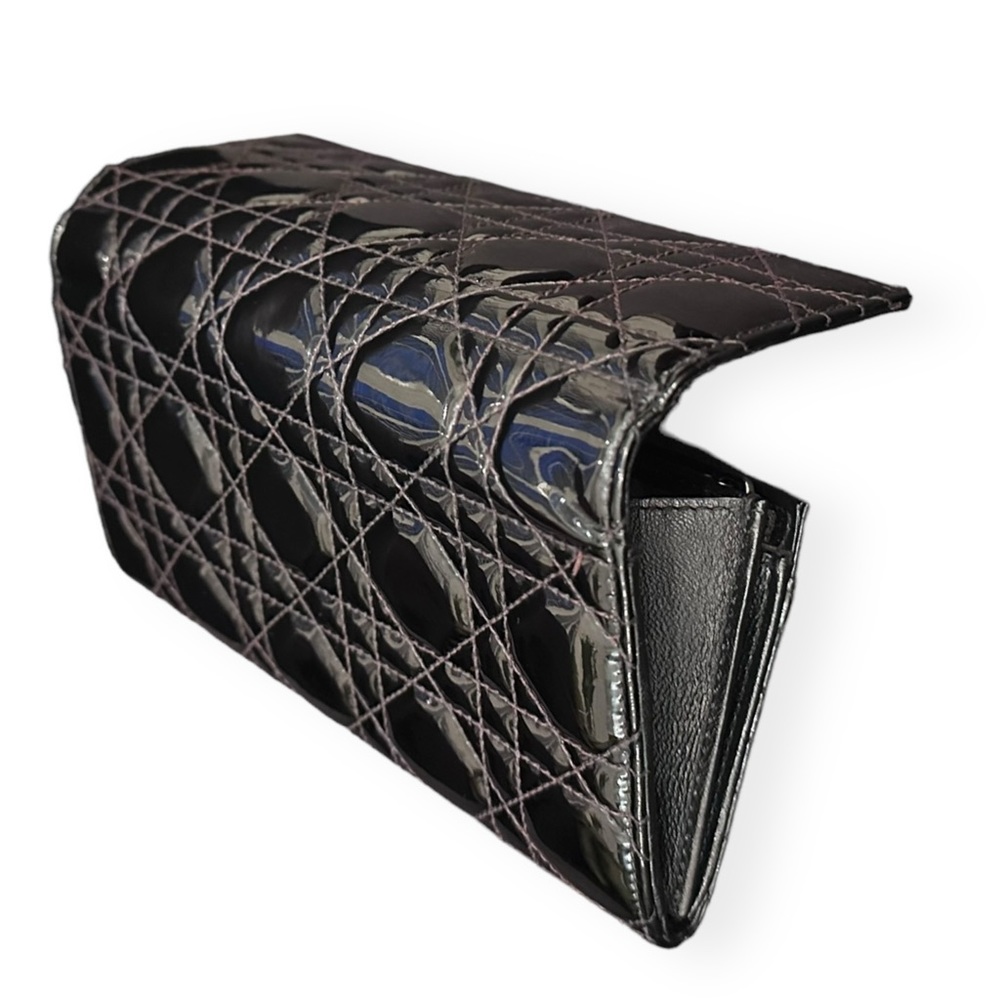 Christian Dior Cannage Paten Leather Wallet on Chain Black - Picture 7 of 14